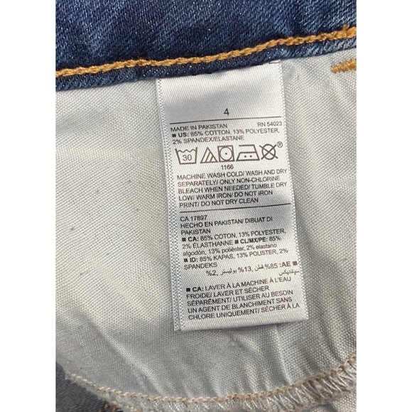 Old Navy Super Skinny High Rise Rockstar Blue Jeans Size‎ 4 Button Up Raw Hem - Picture 12 of 12